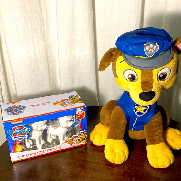 Paw Patrol Other - PAW Patrol Chase Plush and DIY Figurine Set